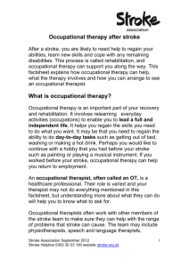 Occupational therapy after stroke