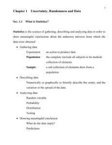 Chapter 1 Uncertainty, Randomness and Data