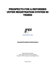 Prospects for a reformed voter registration system in Yemen
