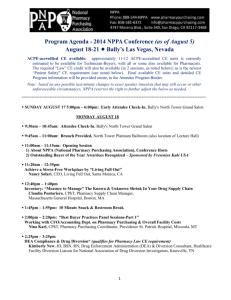 Program Agenda - 2014 NPPA Conference (as of August 5) August