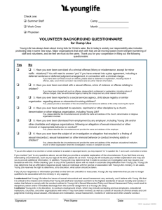 Volunteer Background Questionnaire for Camp Use