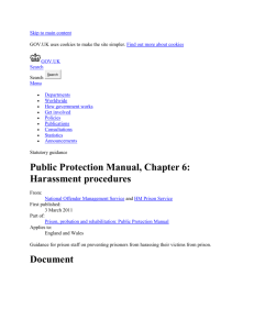 Public Protection Manual, Chapter 6: Harassment procedures