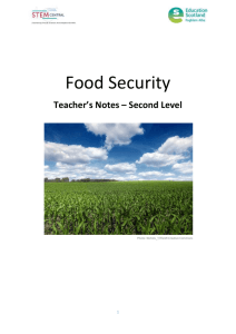 Food security - Teacher`s notes