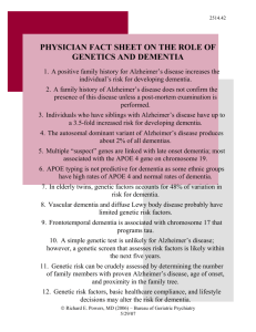 physician fact sheet on the role of genetics and
