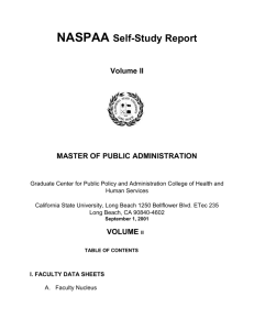 NASPAA Volume II - California State University, Long Beach