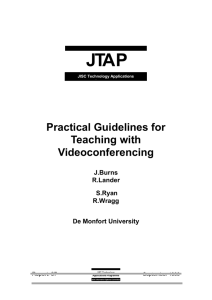 Practical guidelines for teaching with video conferencing