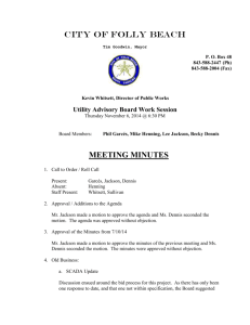 Meeting Minutes Utility Advisory Board Work Session Tuesday