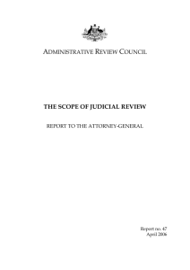 The Scope of Judicial Review - Administrative Review Council