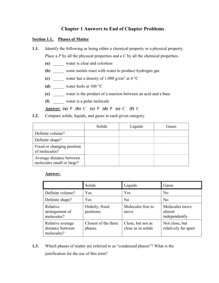 Answer Solids And Liquids Are Called Condensed Phases