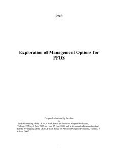 Exploration of Management Options for PFOS