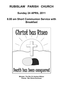 Sunday 24 APRIL 2011 - Rubislaw Parish Church