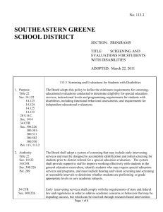 113_3 Screening and Evaluations for Students with Disabilities