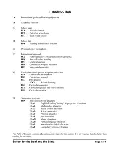 I - INSTRUCTION I - INSTRUCTION IA Instructional goals and