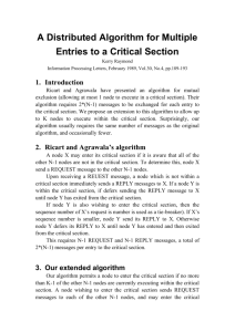 A Distributed Algorithm for Multiple Entries to a Critical Section