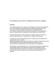 Statutory use of ICT in subjects