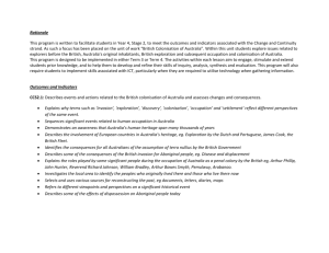 HSIE St 2 Program British Colonisation of Australia