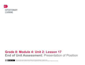 Grade 8 ELA Module 4, Unit 2, Lesson 17