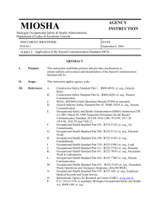 MIOSHA Agency Instruction STD 04-1