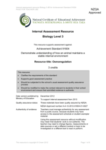 Level 3 Biology internal assessment resource