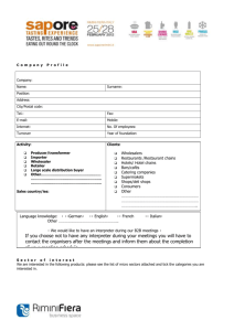 SAPORE 2012 TRADE SECTORS