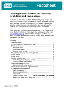Learning braille - courses and resources for children and