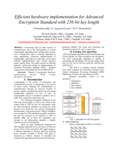 Efficient hardware implementation for Advanced Encryption