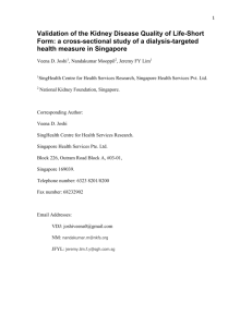 In Singapore, the prevalence of end-stage renal