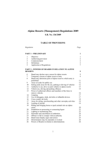 Alpine Resorts (Management) Regulations 2009