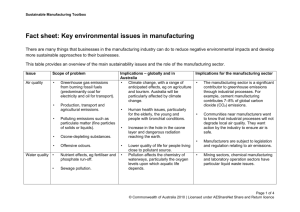 Key environmental issues in manufacturing ( 54kB)