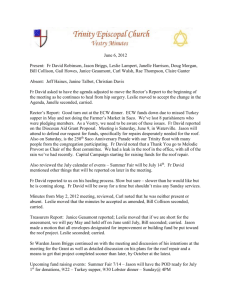 Vestry Minutes June 6, 2012 - Trinity Episcopal Church, Saco Maine