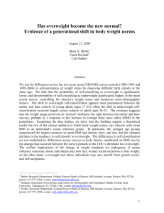 Has Overweight Become the New Normal? Evidence of a