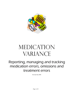 Revised Medication VARIANCE training July 2006