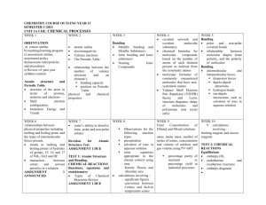 CHEMISTRY COURSE OUTLINE-YEAR 12