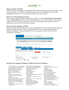 What is Journals @ OVUD? The KCC Library`s subscription to