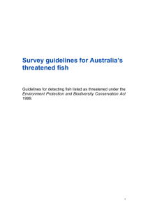 Survey guidelines for Australia`s threatened fish