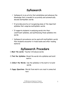 Syllasearch