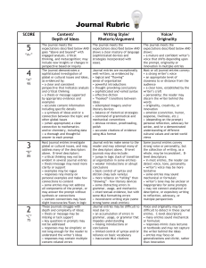 Journal Rubric - The Webster Web