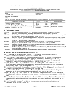 L. M. Ball`s Biosketch - UNC Gillings School of Global Public Health