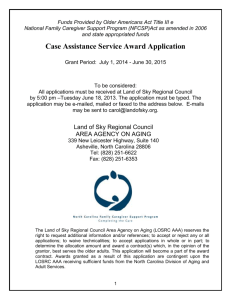 Request for Proposal – National Family Caregiver Support Act – 2001