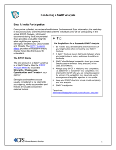 Worksheet - Conducting a SWOT Analysis