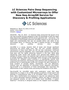 LC Sciences Pairs Deep Sequencing with Customized Microarrays
