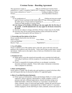 Crestone Farms – Boarding Agreement