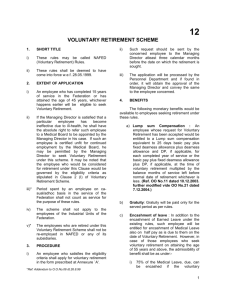 12. Voluntary Retirement Scheme