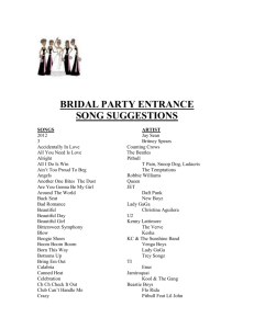 BRIDAL PARTY ENTRANCE SONGS