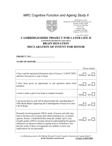 Brain donation consent form - Cognitive Function and Ageing Studies