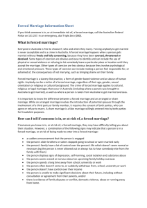 Forced marriage information sheet [DOC 44KB]