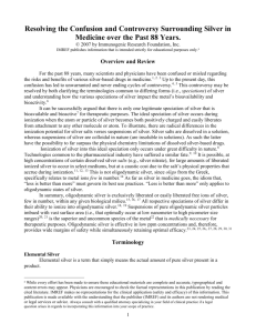 TerminologiesofSilver - Immunogenic Research Foundation