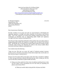 Upload Letter of Inquiry to Dr. Margaret Hamburg, Commissioner FDA