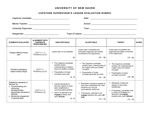 capstone supervisor`s evaluation assessment rubric