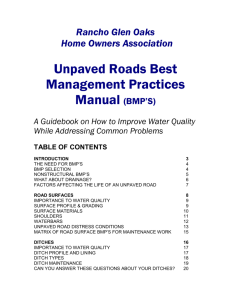Unpaved Roads: Best Management Practices Manual